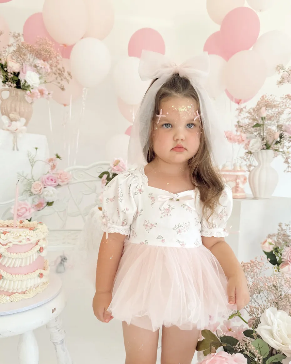 Odessa Flower Perfect Pink Floral Baby Girl Romper