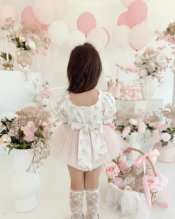 Odessa Flower Perfect Pink Floral Baby Girl Romper