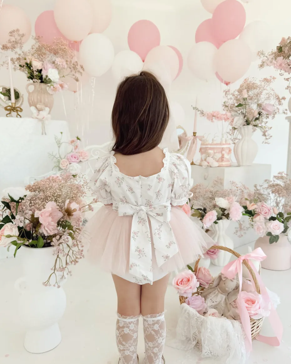 Odessa Flower Perfect Pink Floral Baby Girl Romper