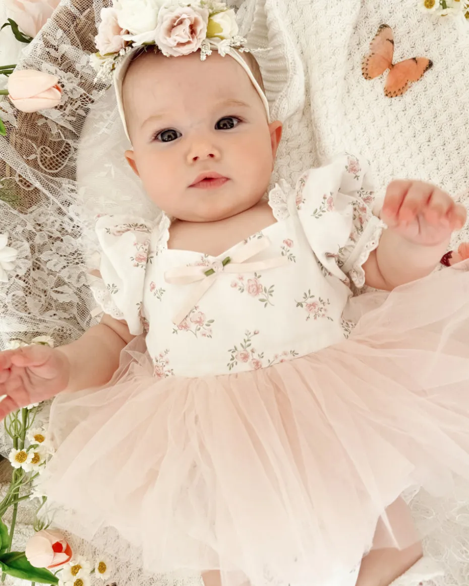 Odessa Flower Perfect Pink Floral Baby Girl Romper