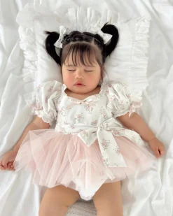 Odessa Flower Perfect Pink Floral Baby Girl Romper