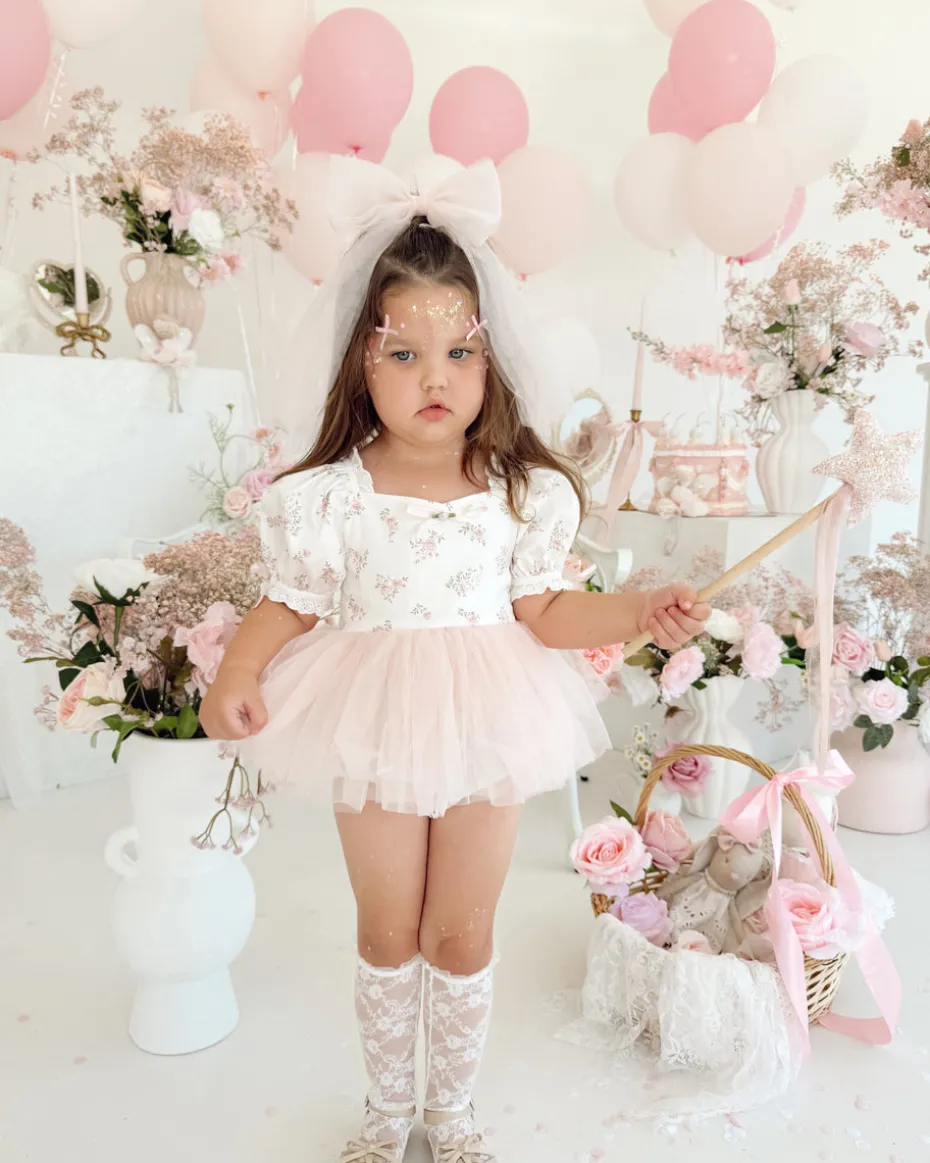 Odessa Flower Perfect Pink Floral Baby Girl Romper