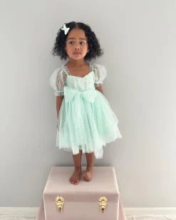 Pastel Peppermint Swiss Dot Baby Girl Tulle Hair Accessories