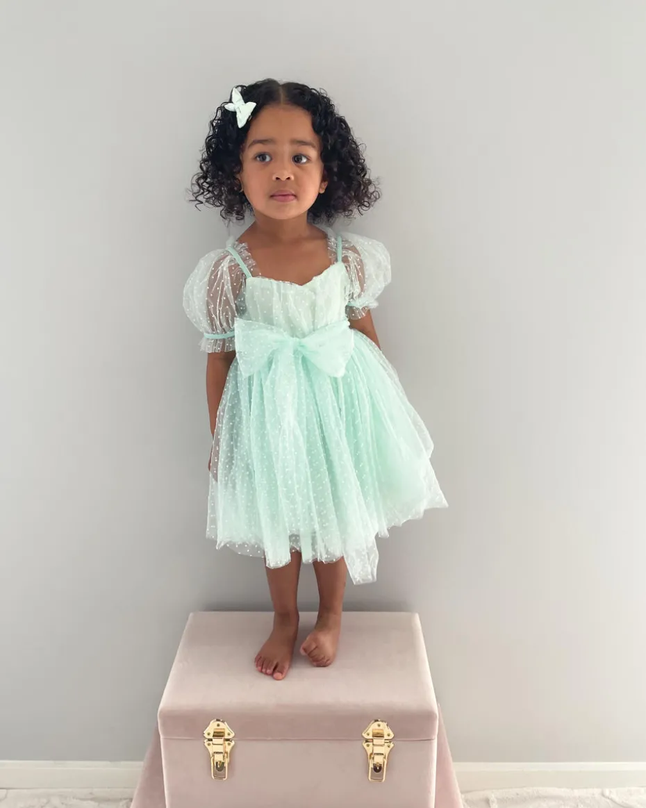 Pastel Peppermint Swiss Dot Baby Girl Tulle Hair Accessories