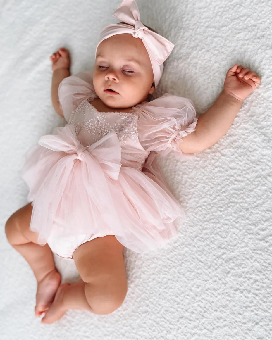 Pastel Pink Sparkle Baby Girl Tulle Hair Accessories