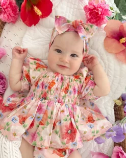 Peach Blossom Baby Girl Floral Hair Accessories