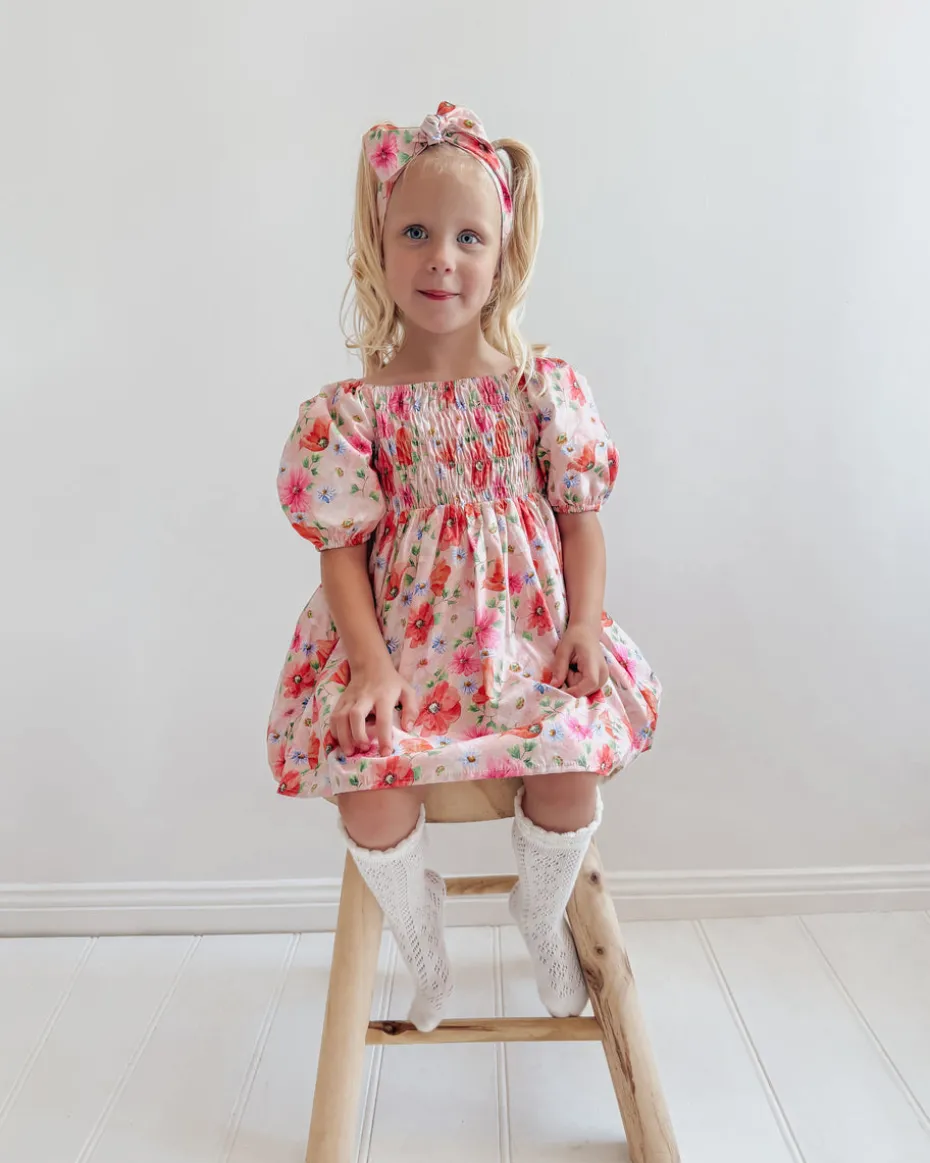 Peach Blossom Baby Girl Floral Hair Accessories