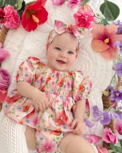 Peach Blossom Baby Girl Floral Hair Accessories