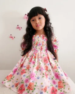 Peach Blossom Girls Floral Dress