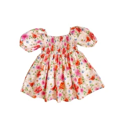 Peach Blossom Girls Floral Dress