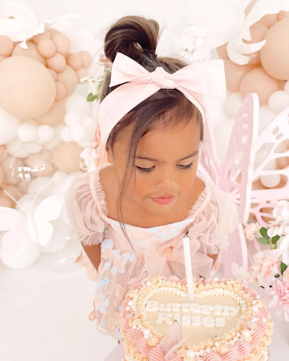 Peach Rose Baby Girl Tulle Hair Accessories