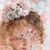 Pearl Blue Stretch Baby Girl Flower Crown