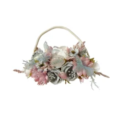 Pearl Blue Stretch Baby Girl Flower Crown