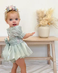 Pearl Blue Stretch Baby Girl Flower Crown