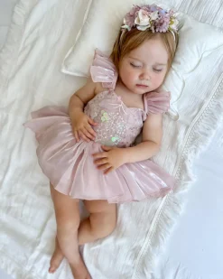 Pearl Pink Stretch Baby Girls Flower Crown