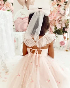 Perfect Pink Tulle Girls Hair Bow
