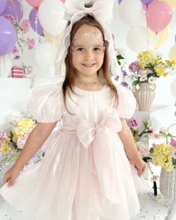 Petal Pink Organza Girls Hair Bow