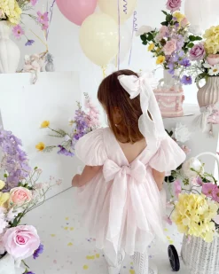 Petal Pink Organza Girls Hair Bow