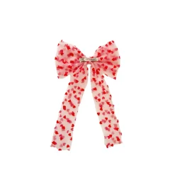 Pink Heart Tulle Girls Hair Bow