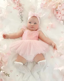 Polly Candy Pink Sequin Baby Girl Romper