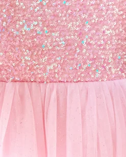 Polly Candy Pink Sequin Baby Girl Romper