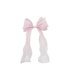 Purple Pearl Organza Girls Hair Bow