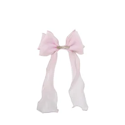 Purple Pearl Organza Girls Hair Bow