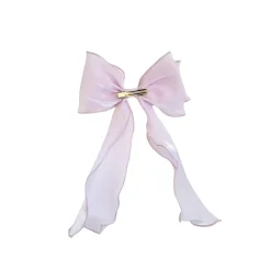 Purple Pearl Organza Girls Hair Bow