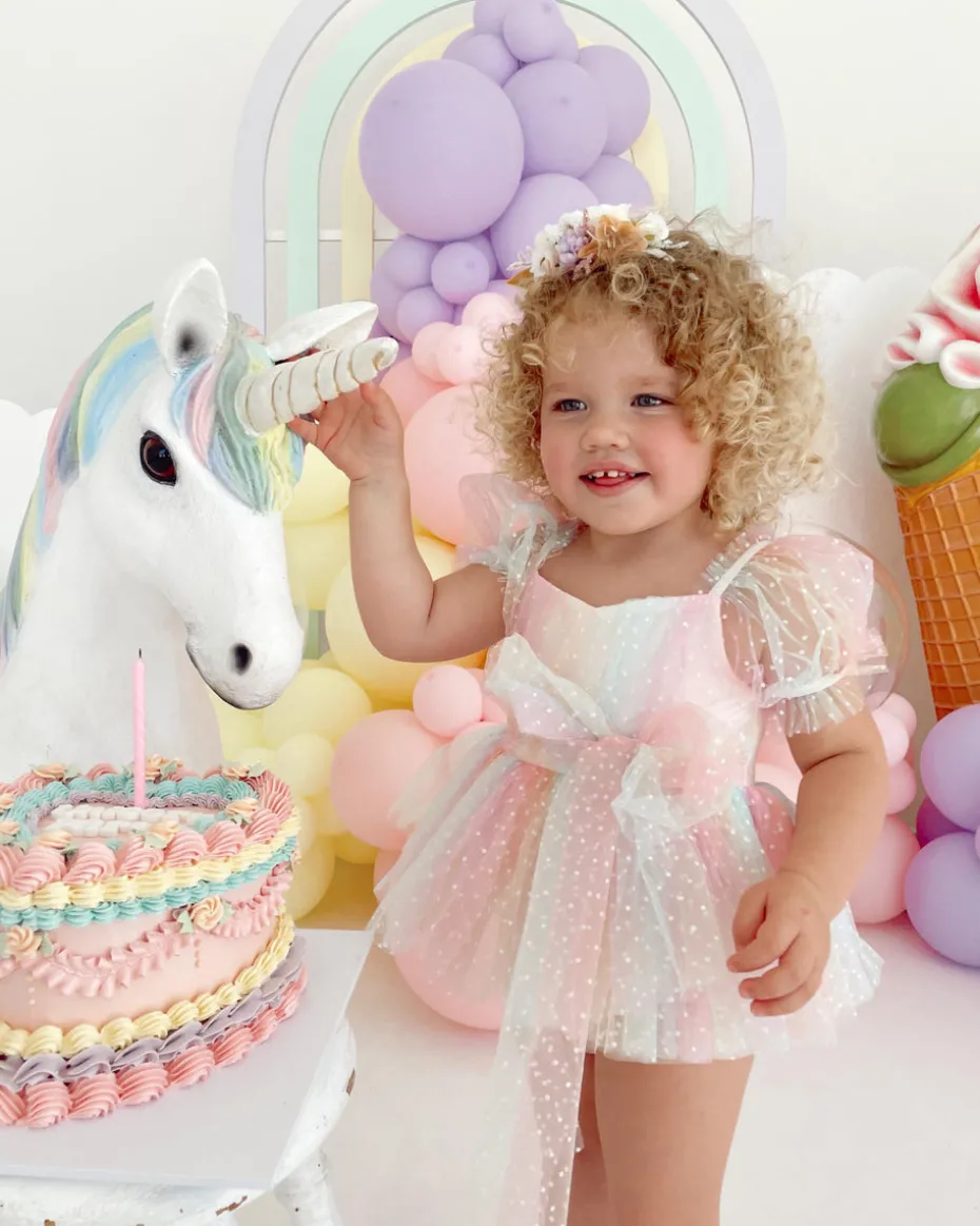 Rainbow Fairy Floss Baby Girl Romper