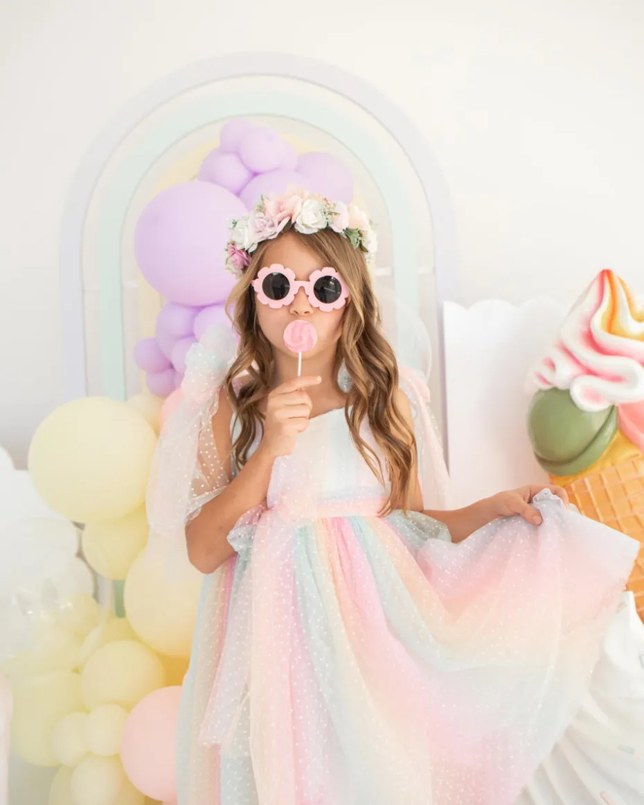 Rainbow Fairy Floss Girls Party Dress