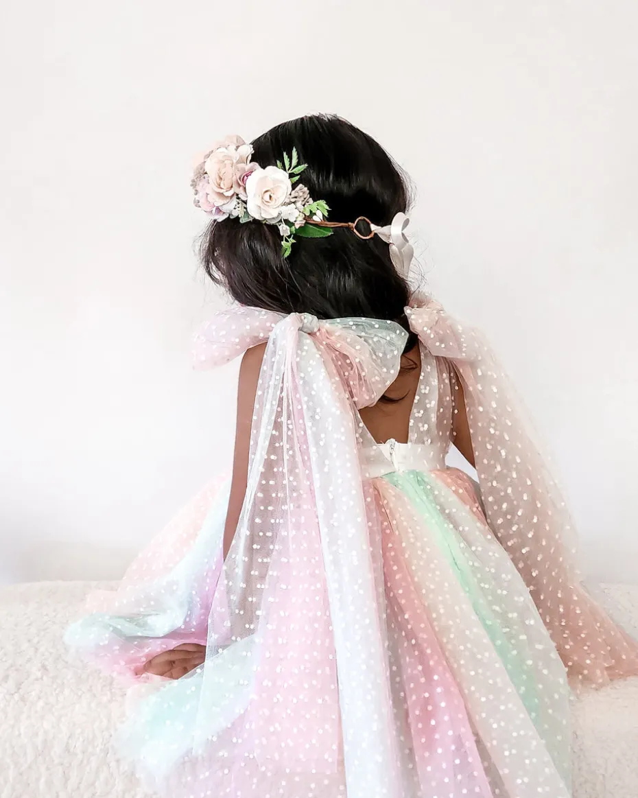 Rainbow Fairy Floss Girls Party Dress