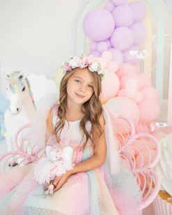 Rainbow Fairy Floss Girls Party Dress