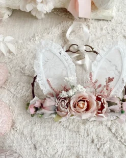 Rosie Mae Bunny Ears Floral Garland - Pink