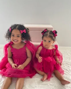 Ruby Red Sparkle Baby Girl Tulle Hair Accessories