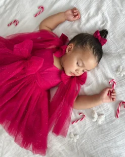 Ruby Red Sparkle Baby Girl Tulle Hair Accessories