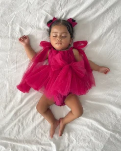 Ruby Red Sparkle Baby Girl Tulle Hair Accessories