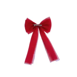 Ruby Red Tulle Bow