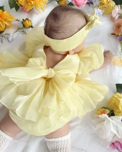 Scarlette Rose Canary Lemon Baby Girl Romper