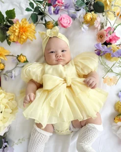 Scarlette Rose Canary Lemon Baby Girl Romper