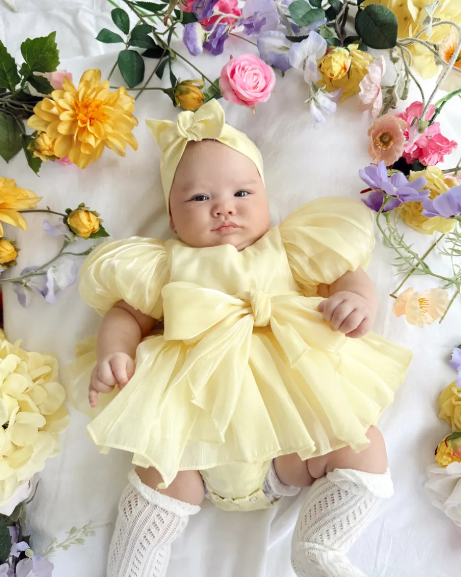 Scarlette Rose Canary Lemon Baby Girl Romper