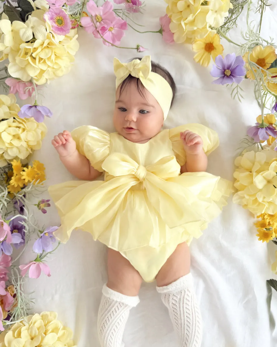 Scarlette Rose Canary Lemon Baby Girl Romper