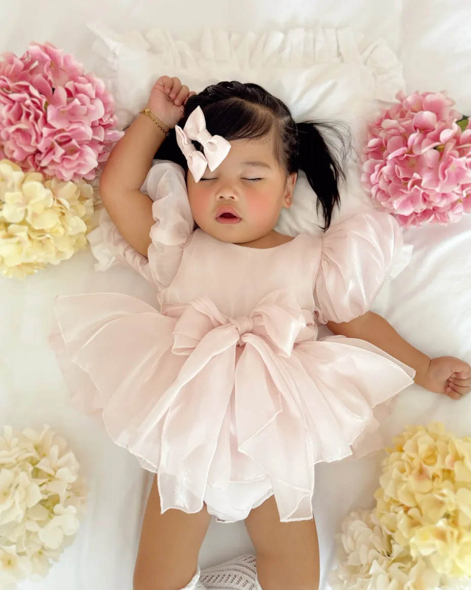 Scarlette Rose Petal Pink Baby Girl Romper