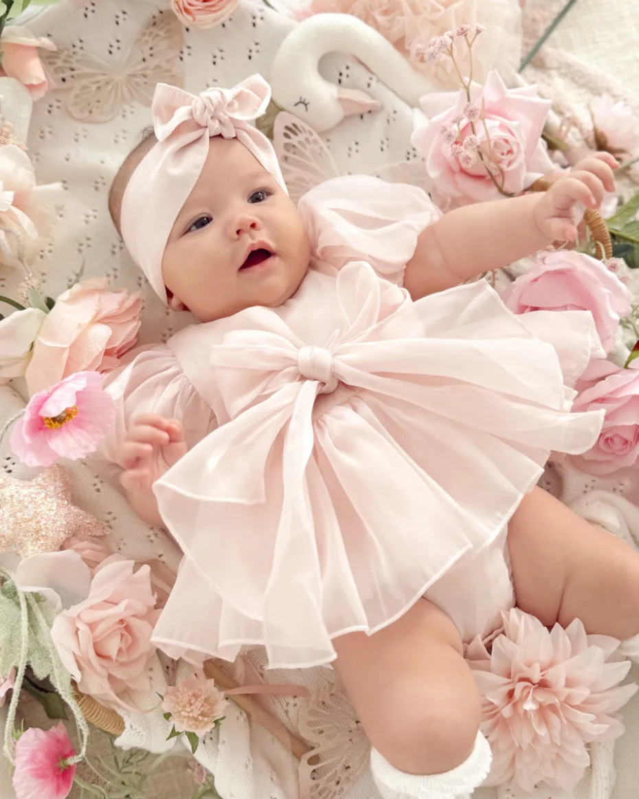 Scarlette Rose Petal Pink Baby Girl Romper