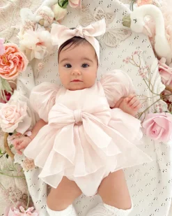 Scarlette Rose Petal Pink Baby Girl Romper