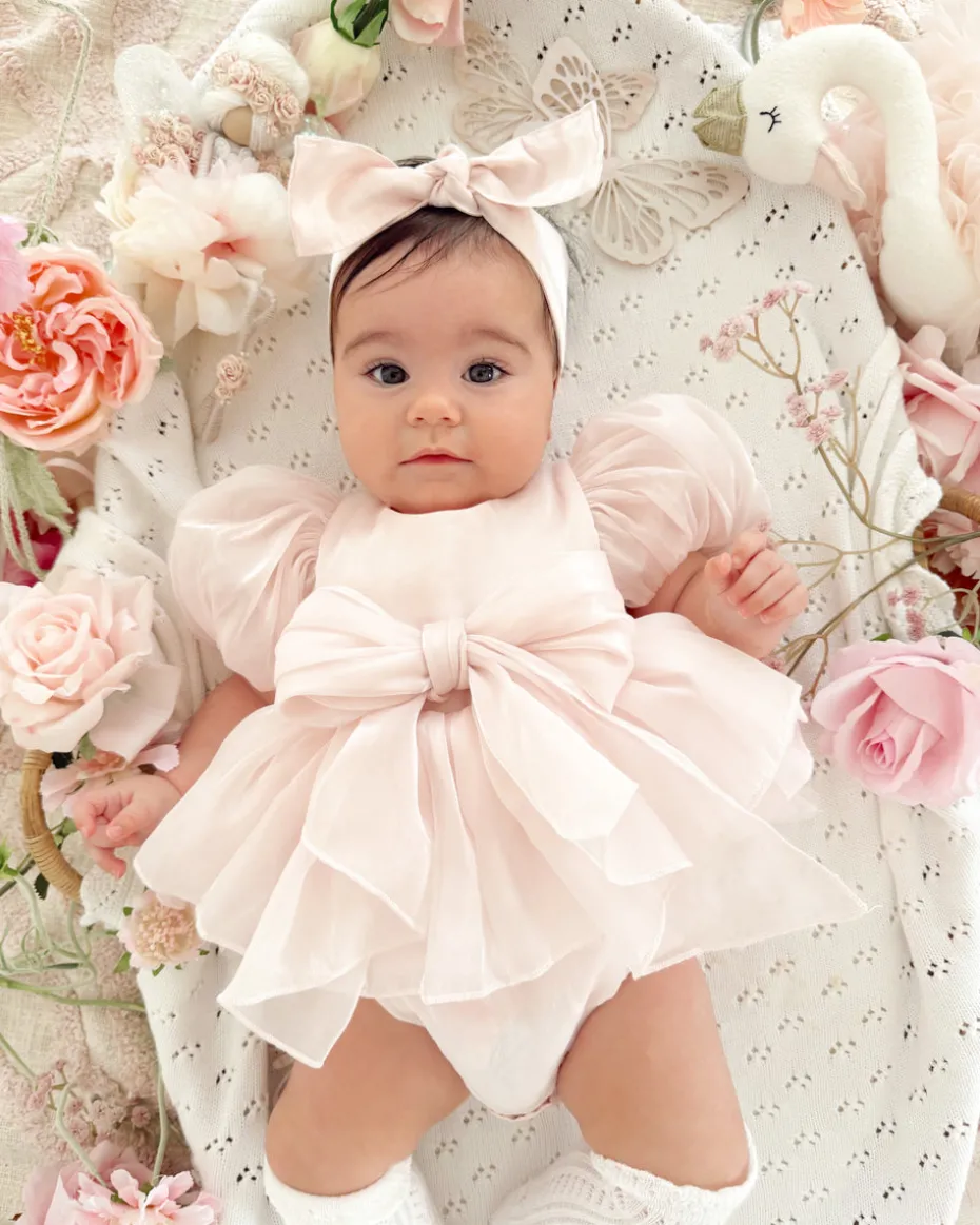 Scarlette Rose Petal Pink Baby Girl Romper