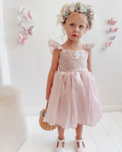 Shell Cove Sequin Pink Girls Party Dress