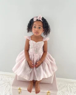 Shell Cove Sequin Pink Girls Party Dress