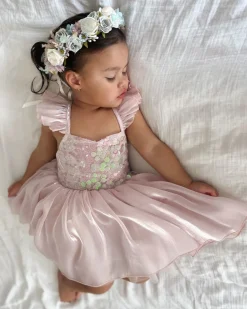 Shell Cove Sequin Pink Girls Party Dress
