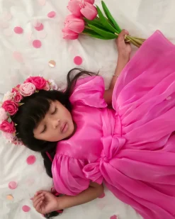 Sophia Fuchsia Pink Girls Flower Crown