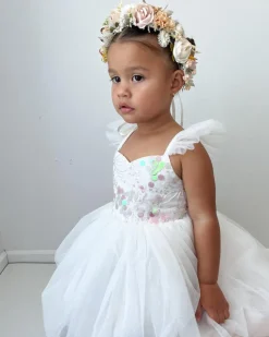 Starfish White Sparkle Sequin Girls Party Dress
